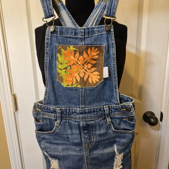 Upcycled Matching **Child / (girl's)** Overalls - Picture 3 of 5